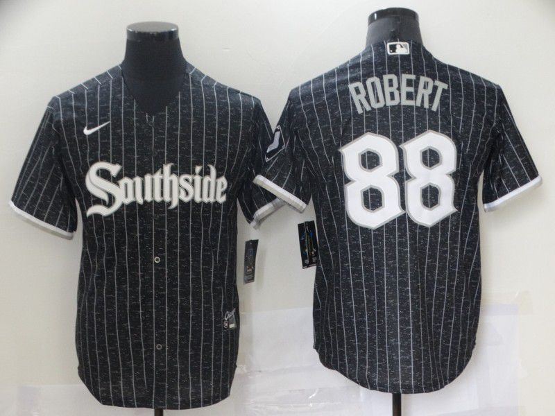 Men Chicago White Sox #88 Robert City Edition Black Game Nike 2021 MLB Jerseys